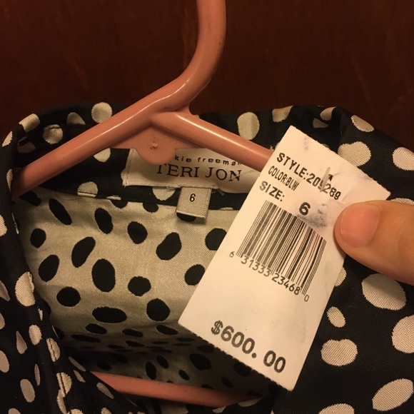 Teri Jon size 6 A-Line black and white animal print dress - Picture 5 of 8